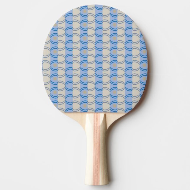 Stock Candystripe Blue Tan Ping-Pong Paddle (Front)