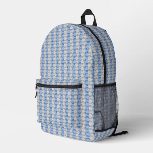 Stock Candystripe Blue Tan Printed Backpack