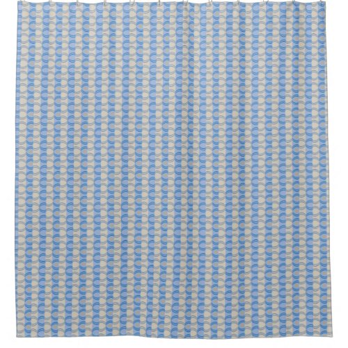 Stock Candystripe Blue Tan Shower Curtain