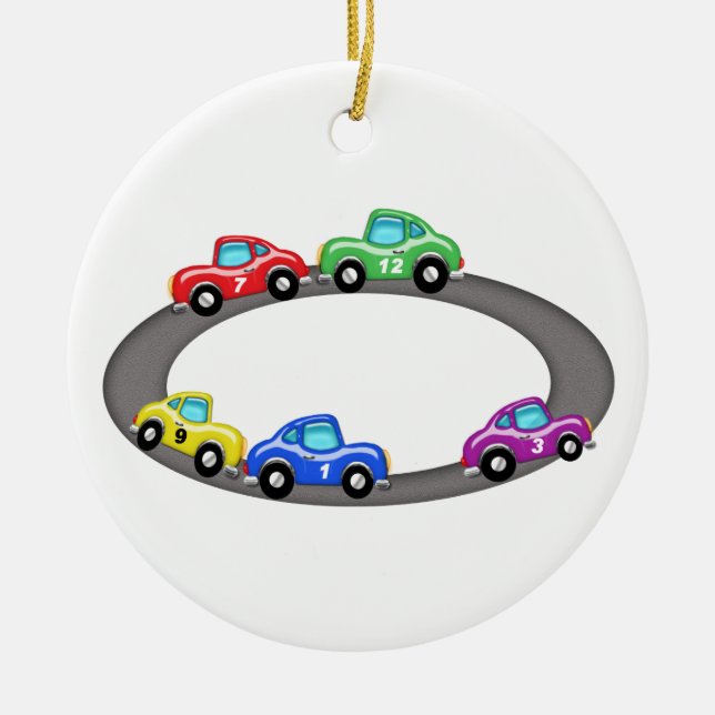 Stock Car Race Track Ceramic Ornament (Front)