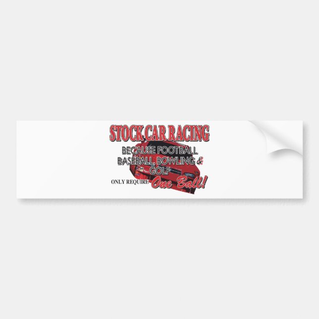 Stock Car Racing Bumper Sticker (Front)