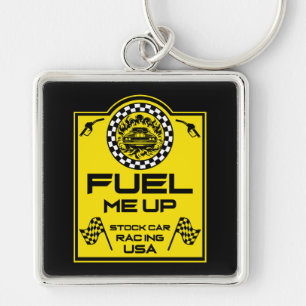 Stock Car Racing Gift Keychain