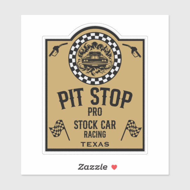 Stock Car Racing Gift Sticker (Sheet)