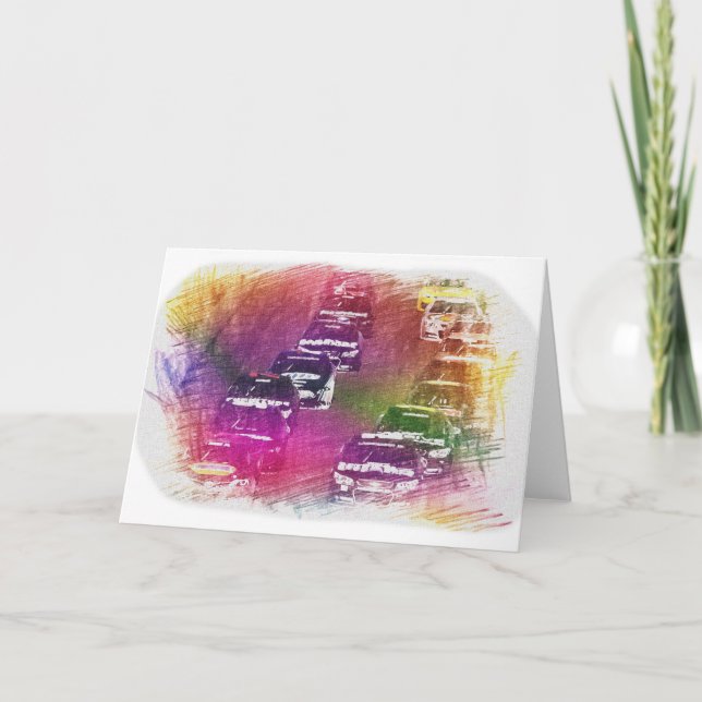 Stock Car Racing Greeting Cards (Front)