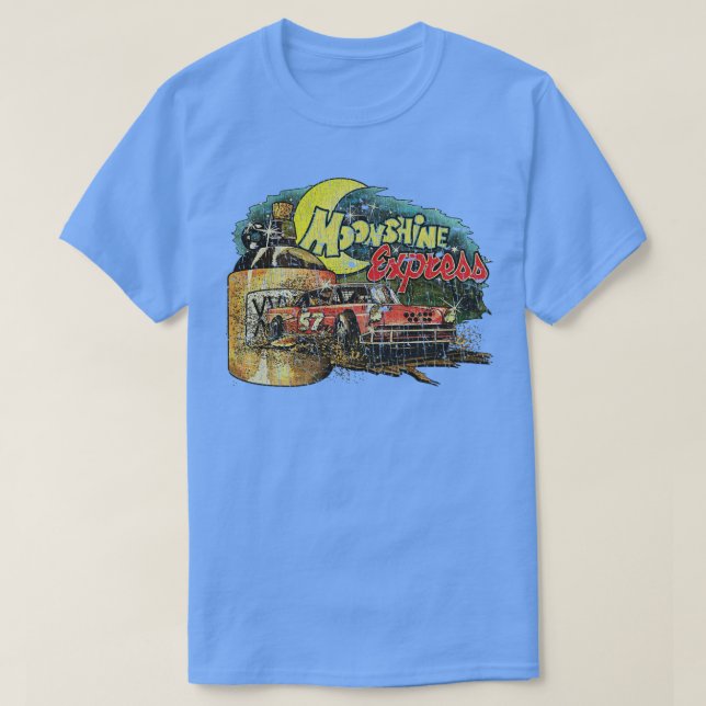 Stock Car Racing Moonshine Express 1976  T-Shirt (Design Front)