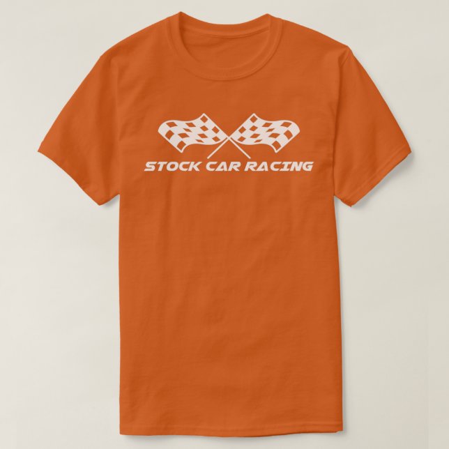 Stock Car Racing with chequered flag white T-Shirt (Design Front)