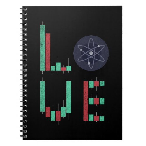 Stock Chart LOVE Cosmos ATOM Coin Valentine Crypto Notebook