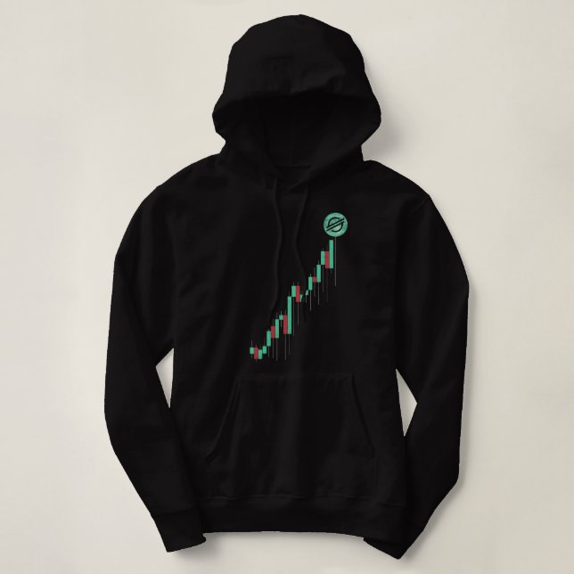 Stock Chart To The Moon Stellar XLM Crypto Coin Hoodie (Design Front)