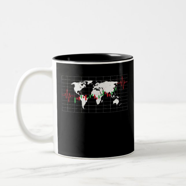 Stock Investor Heartbeat Two-Tone Coffee Mug (Left)