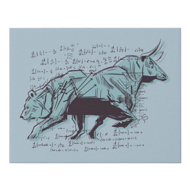 Stock Market Analysis Finance Faux Canvas Print (Front)