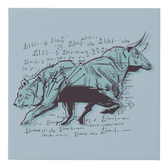 Stock Market Analysis Finance Faux Canvas Print (Front)