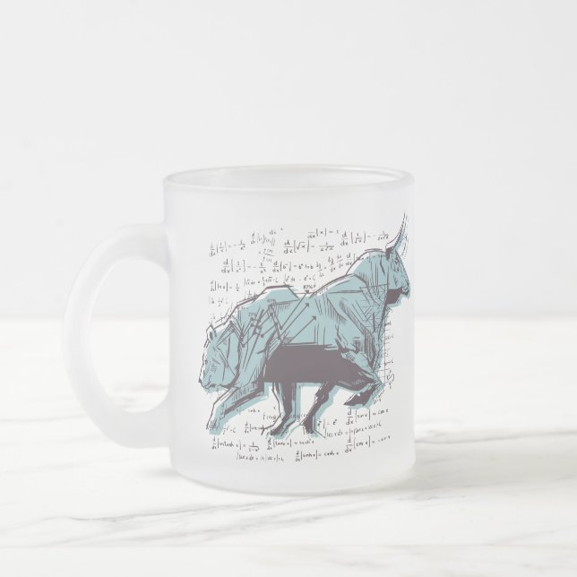Stock Market Analysis Finance Frosted Glass Coffee Mug (Left)