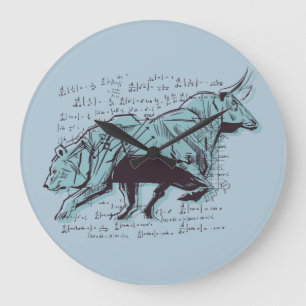 Stock Market Analysis Finance Large Clock