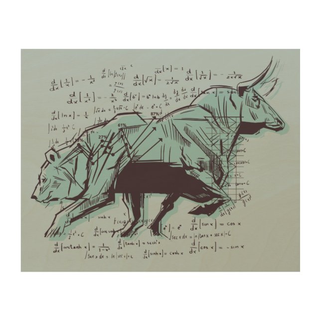 Stock Market Analysis Finance Wood Wall Art (Front)