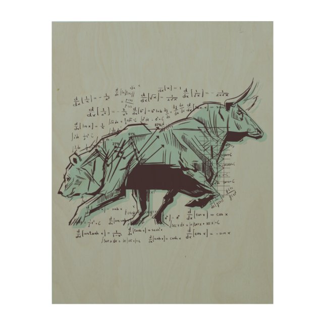 Stock Market Analysis Finance Wood Wall Art (Front)