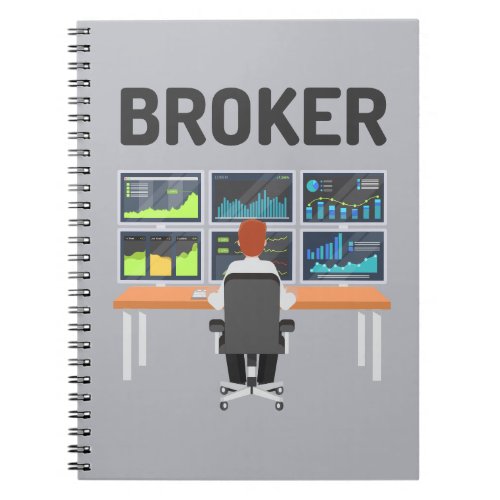 Stock Market Broker Funny Logo Notebook
