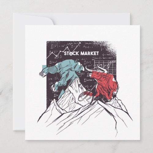 Stock Market Bull and Bear Greeting Card