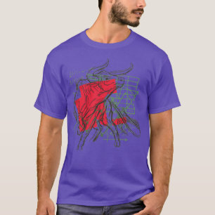 Stock market Bull with upward charts winning stock T-Shirt