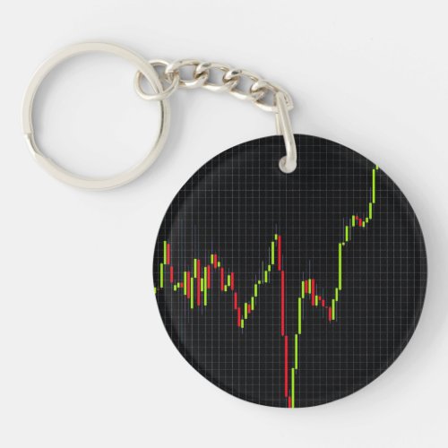 Stock market candlestick chart  keychain