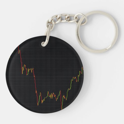 Stock market candlestick chart  keychain