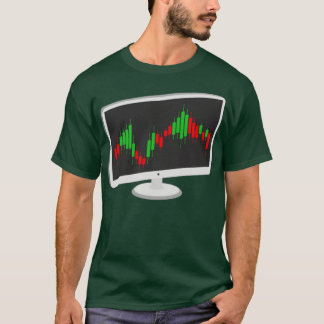 Stock Market Candlestick ComputerChart Design T-Shirt