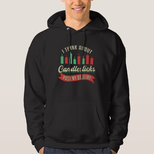 Stock Market Candlesticks Past My Bedtime Trader Hoodie (Front)