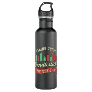 Stock Market Candlesticks Past My Bedtime Trader Stainless Steel Water Bottle