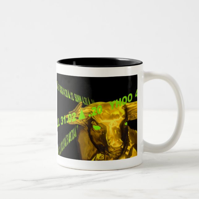 Stock Market Coffee Bull Two-Tone Coffee Mug (Right)