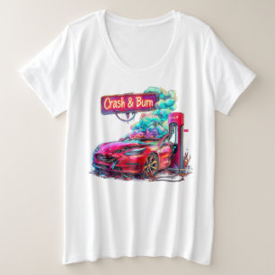 Stock Market Crash & Burn, EV Elon Musk e.g. Plus Size T-Shirt