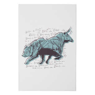 Stock market faux canvas print