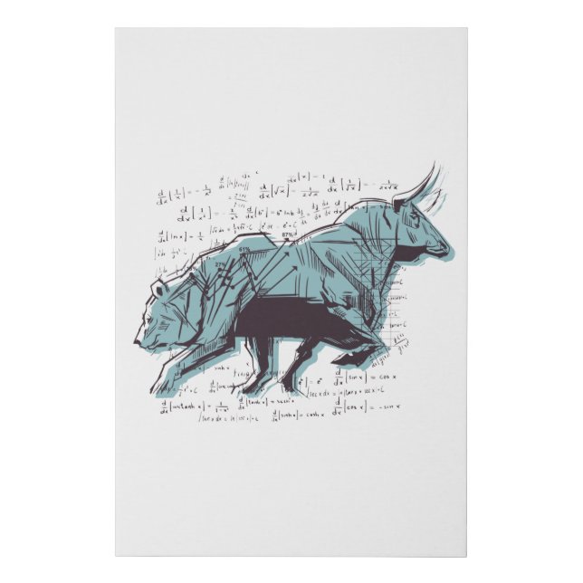 Stock market faux canvas print (Front)