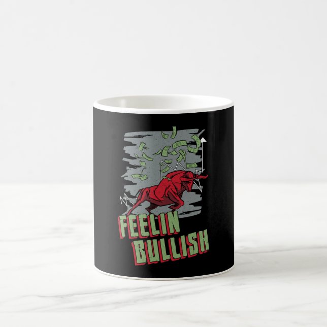 Stock Market Feelin Bullish Trading Bull Trader Coffee Mug (Center)