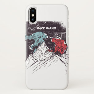 Stock Market Fight Bull vs Bear Trading iPhone X Case