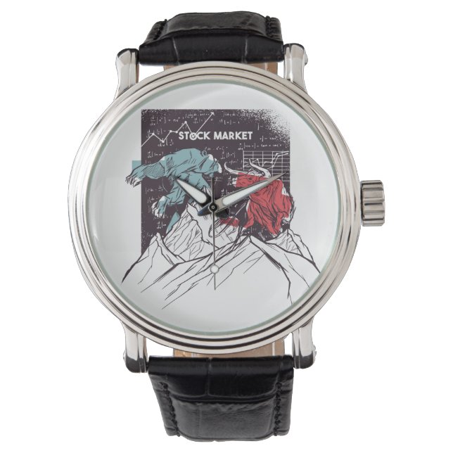 Stock Market Fight Bull vs Bear Trading Watch (Front)