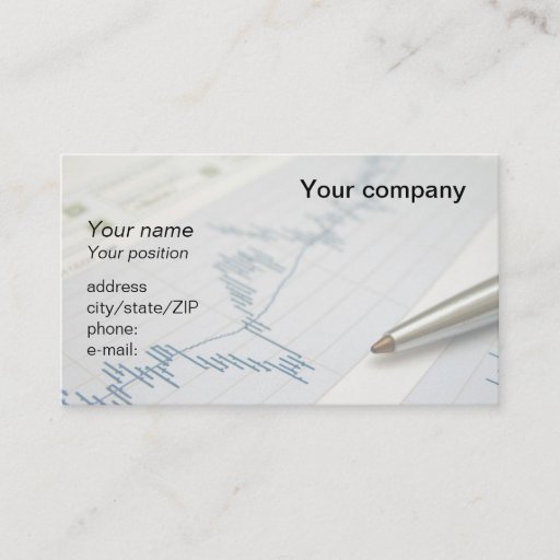 Customizable "Stock market graph and pen" business card