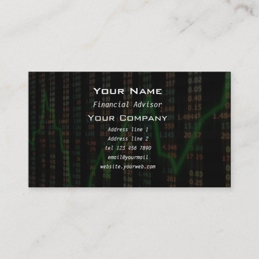 Customizable Stock market graph Business Card