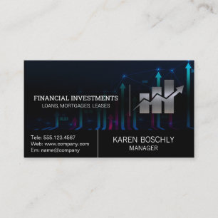 Stock Market Graph   Fin Tech Business Card
