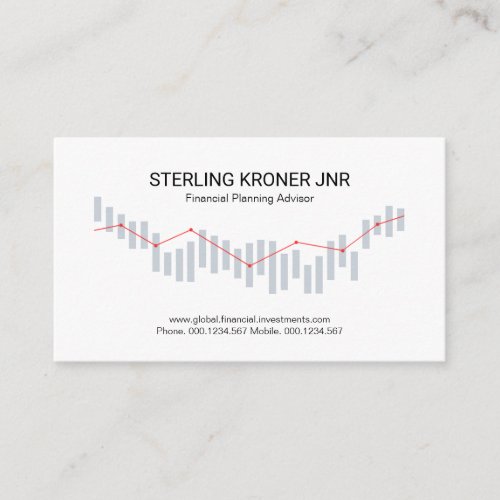 Stock Market Graph Financial Consultant Business Card