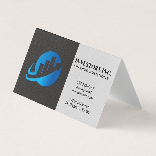 Stock Market Graph Logo | Financial  Business Card (Front)