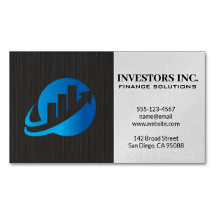 Stock Market Graph Logo   Financial  Business Card Magnet