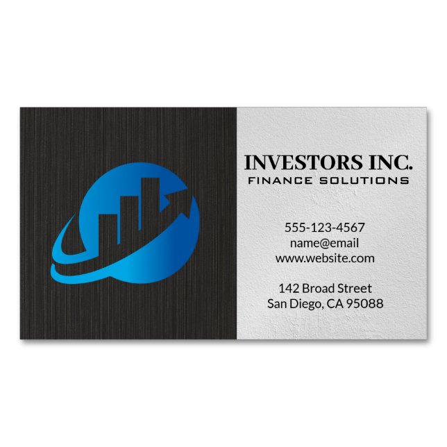 Stock Market Graph Logo | Financial  Business Card Magnet (Front)