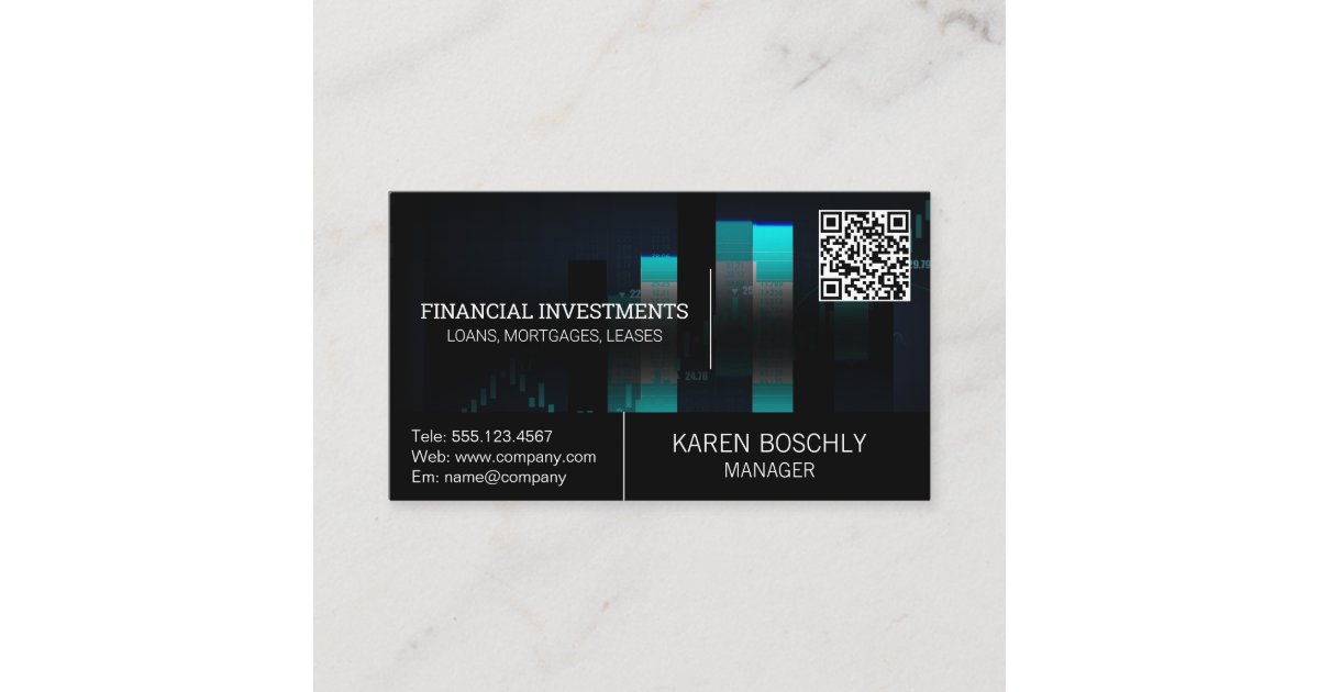 Stock Market Graph | QR Code Business Card | Zazzle