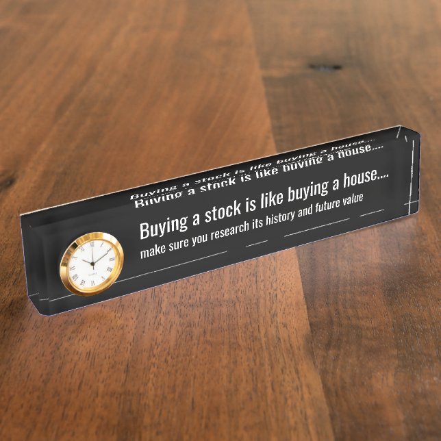 Stock Market Investor Advice Desk Name Plate (Side)