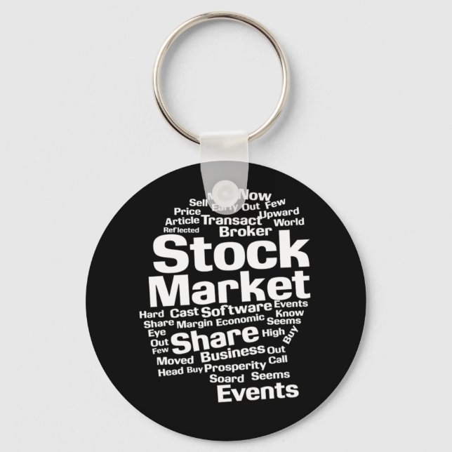 Stock Market Money Investor Gift Keychain (Front)