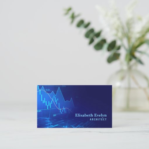 Stock market or forex trading graph in graphic business card Zazzle