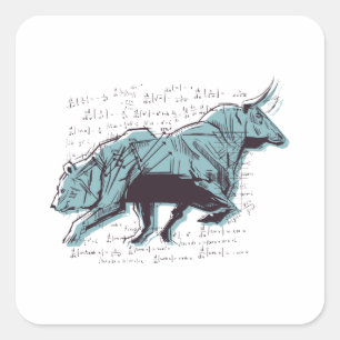 Stock market square sticker