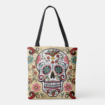 stock market tote Mexican skull