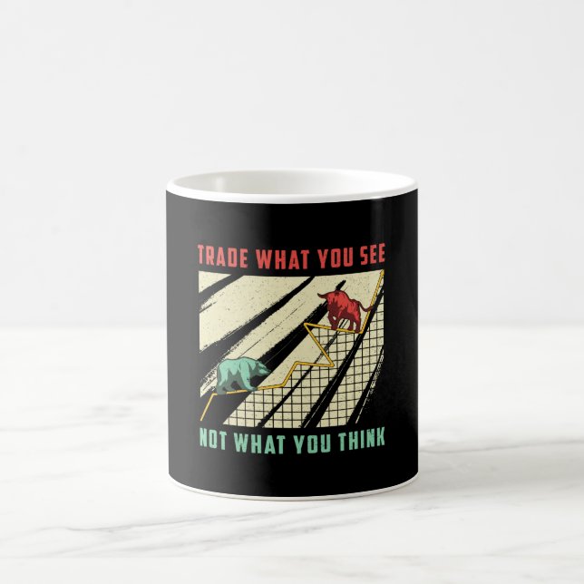 Stock Market Trade What You See Bull Bear Trader Coffee Mug (Center)