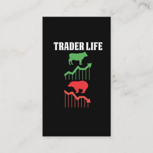 Stock Market Trader Life Trading Lover Bull Bear Business Card