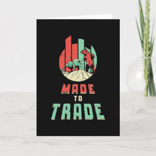 Stock Market Trading Investor Bear Bull Trader Card